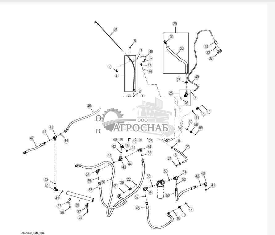 Маслопроводы и фитинги трансмиссии (прямой привод) 